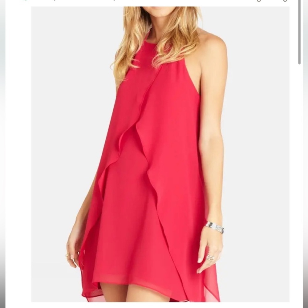 BCBGeneration Layered Ruffle Halter Mini Dress | XSmall | Sunset Floral